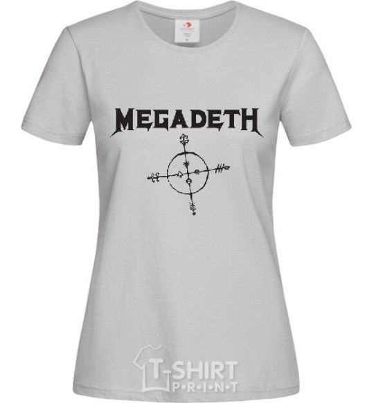 Women's T-shirt MEGADETH grey фото