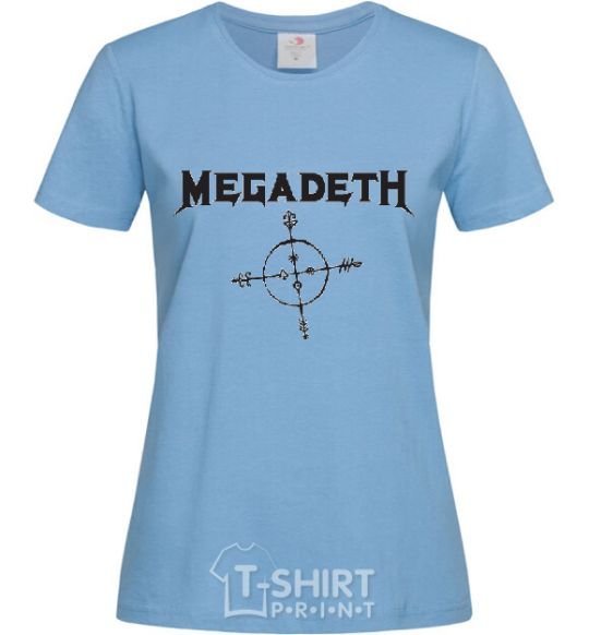Women's T-shirt MEGADETH sky-blue фото