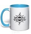 Mug with a colored handle GODSMACK sky-blue фото