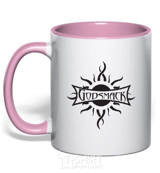 Mug with a colored handle GODSMACK light-pink фото