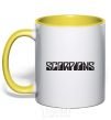 Mug with a colored handle SORPIONS yellow фото