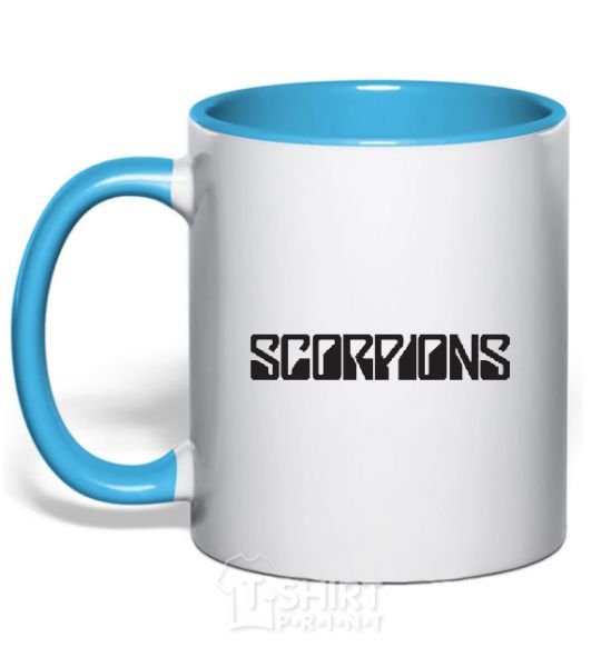 Mug with a colored handle SORPIONS sky-blue фото