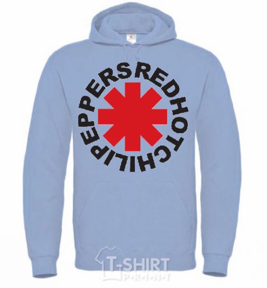 Men`s hoodie Red hot chilly pappers sky-blue фото