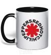 Mug with a colored handle Red hot chilly pappers black фото