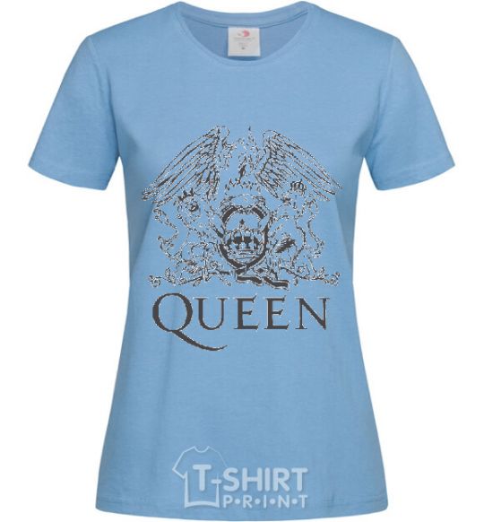 Women's T-shirt QUEEN sky-blue фото