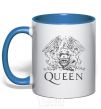 Mug with a colored handle QUEEN royal-blue фото