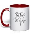 Mug with a colored handle PINK FLOYD signing red фото