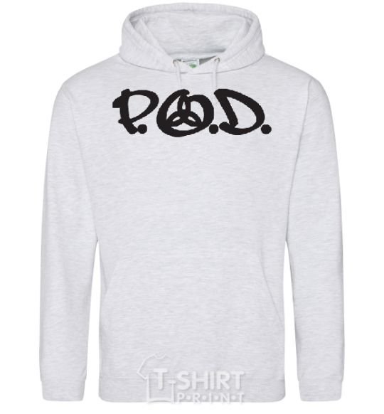 Men`s hoodie P.O.D. sport-grey фото