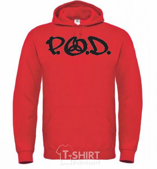 Men`s hoodie P.O.D. bright-red фото