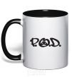 Mug with a colored handle P.O.D. black фото