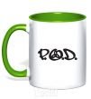 Mug with a colored handle P.O.D. kelly-green фото