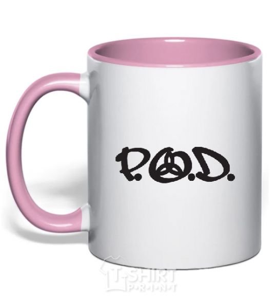 Mug with a colored handle P.O.D. light-pink фото