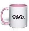 Mug with a colored handle P.O.D. light-pink фото