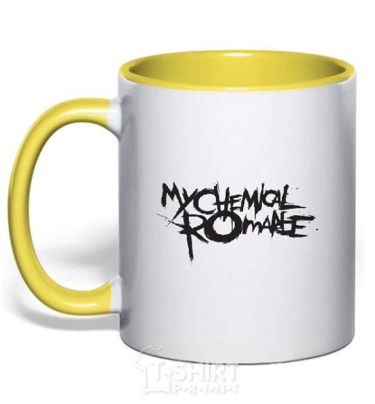 Mug with a colored handle MY CHEMICAL ROMANCE yellow фото