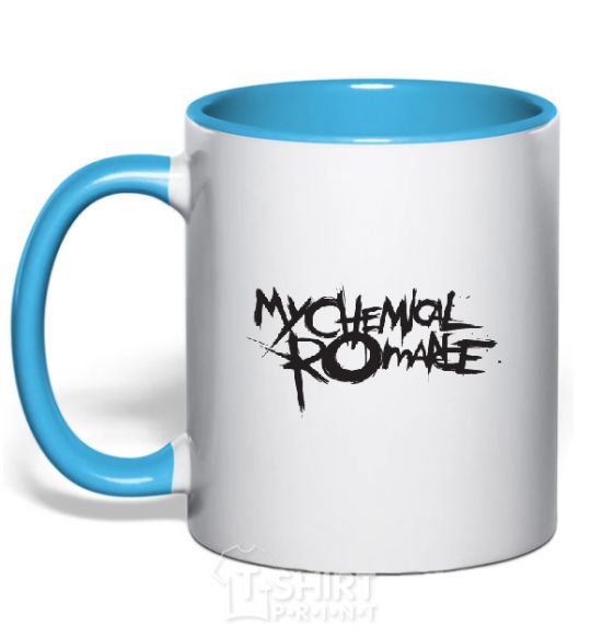 Mug with a colored handle MY CHEMICAL ROMANCE sky-blue фото