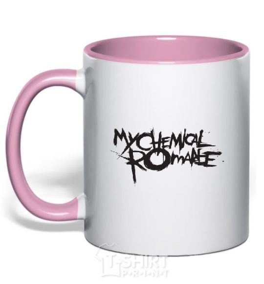 Mug with a colored handle MY CHEMICAL ROMANCE light-pink фото