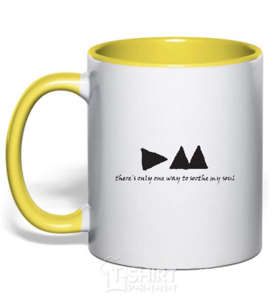 Mug with a colored handle DEPECHE MODE yellow фото