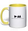 Mug with a colored handle DEPECHE MODE yellow фото