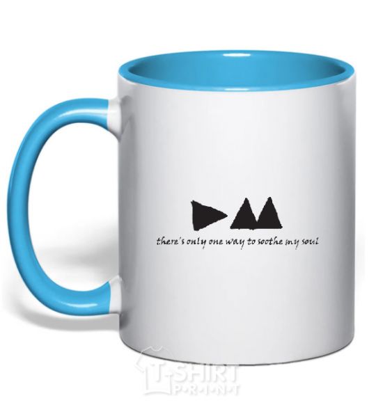 Mug with a colored handle DEPECHE MODE sky-blue фото