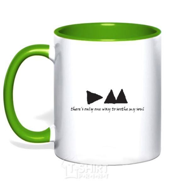 Mug with a colored handle DEPECHE MODE kelly-green фото