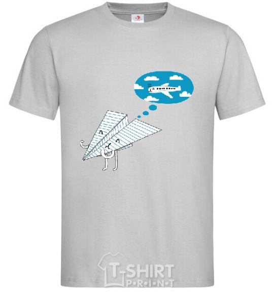 Men's T-Shirt AEROPLANE DREAMS grey фото