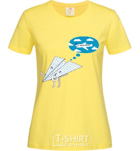 Women's T-shirt AEROPLANE DREAMS cornsilk фото