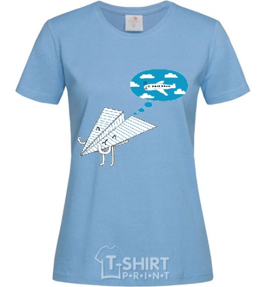 Women's T-shirt AEROPLANE DREAMS sky-blue фото