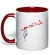Mug with a colored handle SHOT red фото