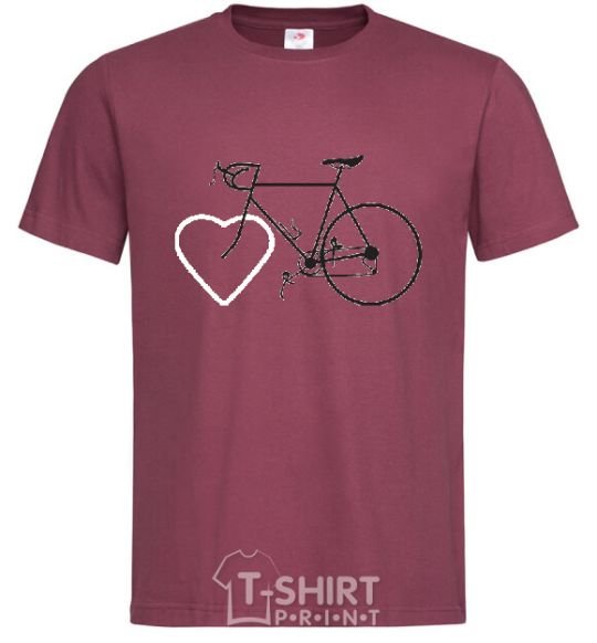 Men's T-Shirt I LOVE BICYCLE burgundy фото
