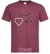 Мужская футболка I LOVE BICYCLE Бордовый фото