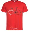 Men's T-Shirt I LOVE BICYCLE red фото
