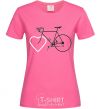 Женская футболка I LOVE BICYCLE Ярко-розовый фото