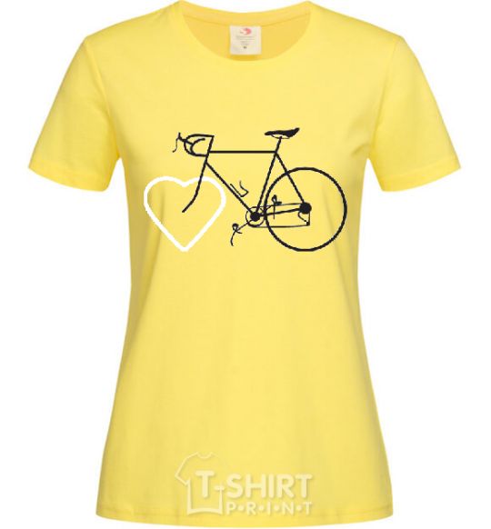 Женская футболка I LOVE BICYCLE Лимонный фото