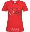 Women's T-shirt I LOVE BICYCLE red фото
