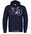 Men`s hoodie I LOVE BICYCLE navy-blue фото