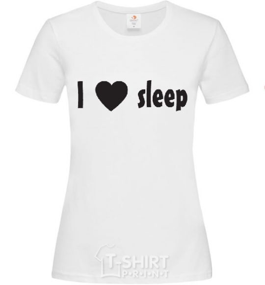 Women's T-shirt I <3 SLEEP White фото