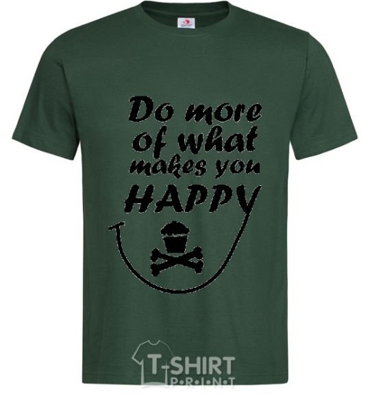 Мужская футболка DO MORE OF WHAT MAKES YOU HAPPY Темно-зеленый фото