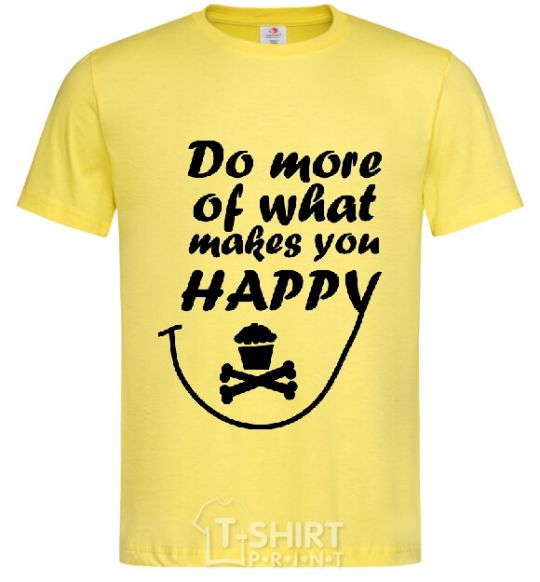 Мужская футболка DO MORE OF WHAT MAKES YOU HAPPY Лимонный фото