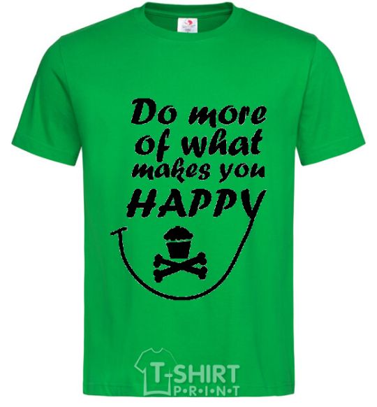 Мужская футболка DO MORE OF WHAT MAKES YOU HAPPY Зеленый фото