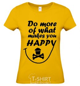 Женская футболка DO MORE OF WHAT MAKES YOU HAPPY Лимонный фото