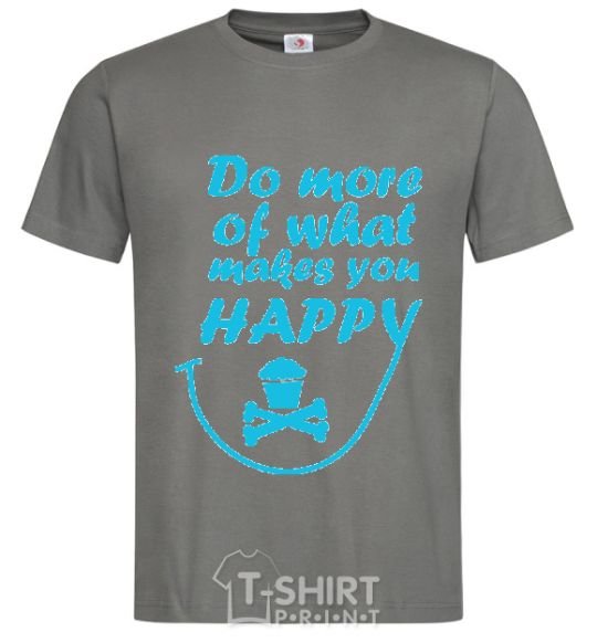 Мужская футболка DO MORE OF WHAT MAKES YOU HAPPY Графит фото