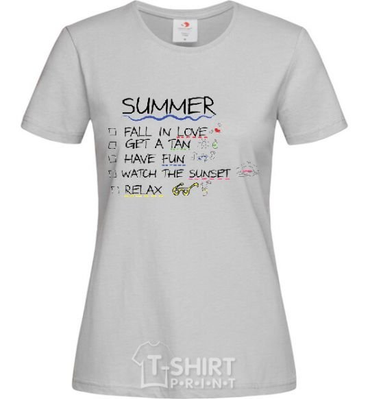 Women's T-shirt PLANS FOR THE SUMMER grey фото