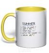 Mug with a colored handle PLANS FOR THE SUMMER yellow фото