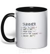 Mug with a colored handle PLANS FOR THE SUMMER black фото