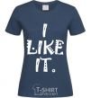 Women's T-shirt I LIKE IT navy-blue фото