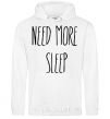 Men`s hoodie NEED MORE SLEEP White фото