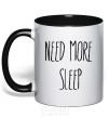 Mug with a colored handle NEED MORE SLEEP black фото