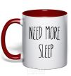 Mug with a colored handle NEED MORE SLEEP red фото
