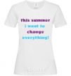 Женская футболка THIS SUMMER... Белый фото