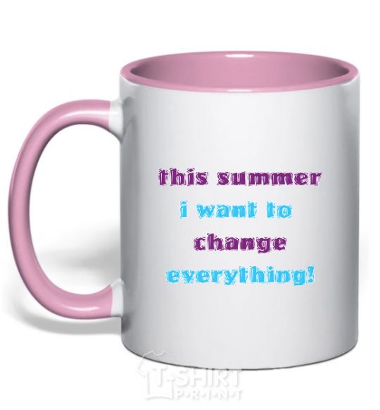 Mug with a colored handle THIS SUMMER... light-pink фото